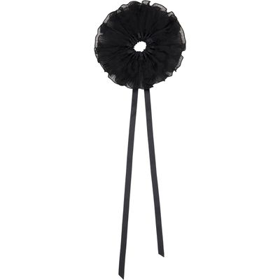 MERRMA MERRMA SSENSE Exclusive Black Orchid Pleated Organza Scrunchie