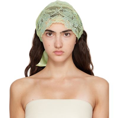 MERRMA MERRMA SSENSE Exclusive Green Lace Bandeau Headband