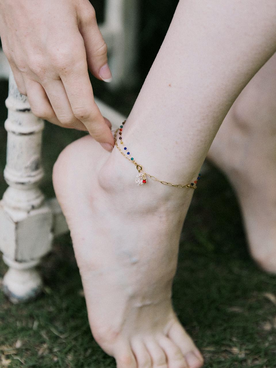 MERRYMOTIVE [2way] Colorful double chain surgical bracelet/ank