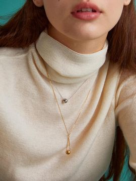 MERRYMOTIVE drop ball pendant with surgical necklace (2colors)