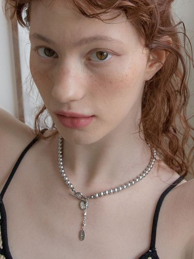 MERRYMOTIVE Heart Point Silver Pearl Necklace