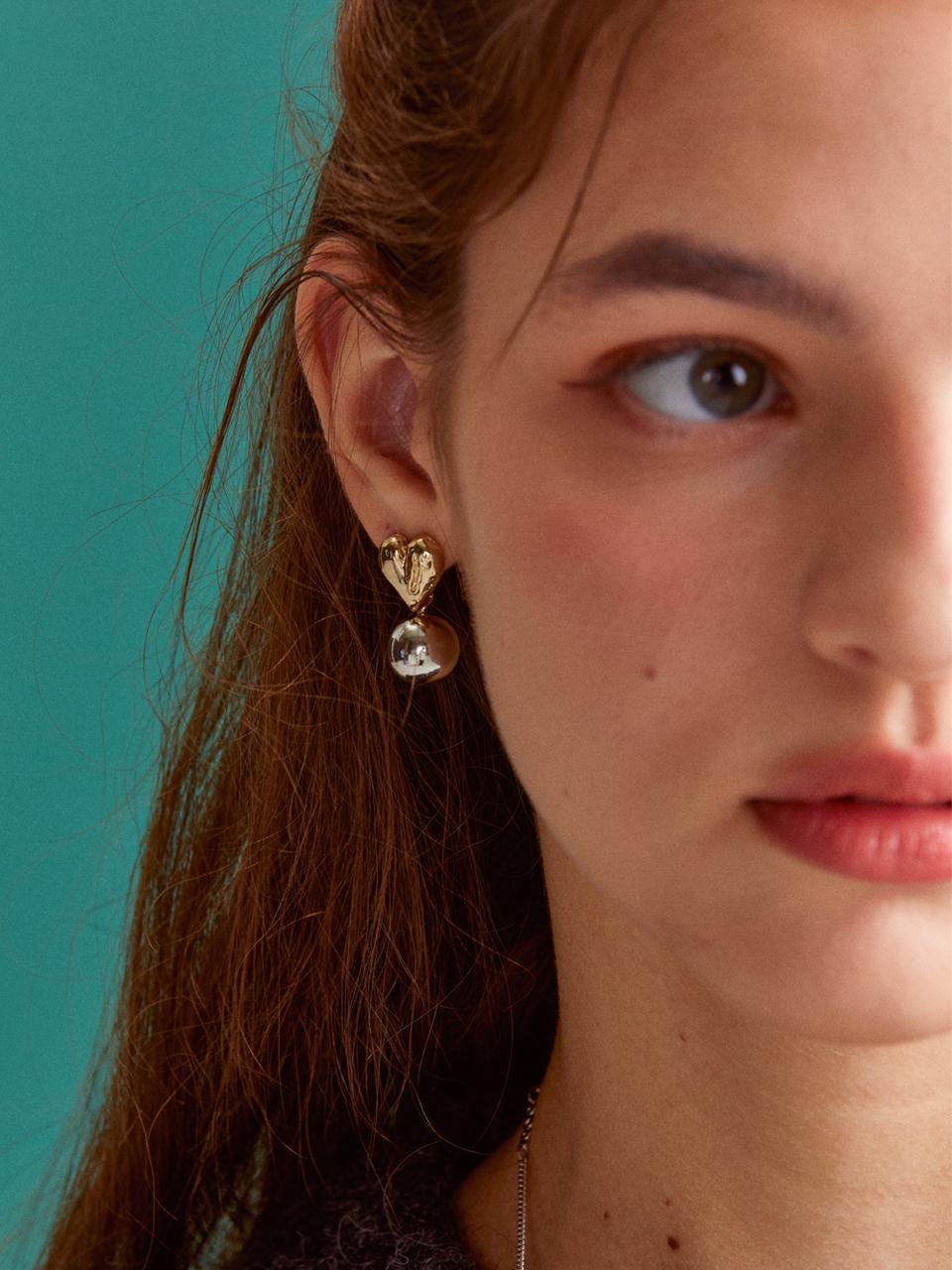 MERRYMOTIVE My heart combi earring
