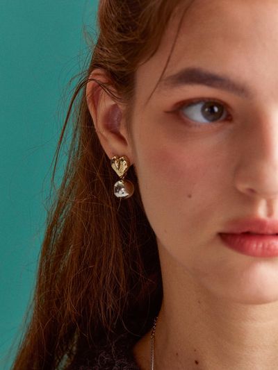 MERRYMOTIVE My heart combi earring
