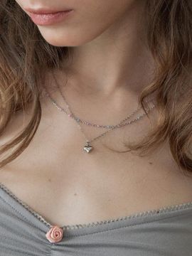 MERRYMOTIVE Pastel Cream Ball Layered Surgical Chain Necklace