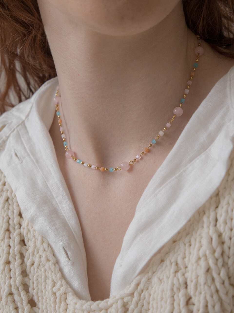 MERRYMOTIVE Pastel Sugar Candy Ball Chain Necklace
