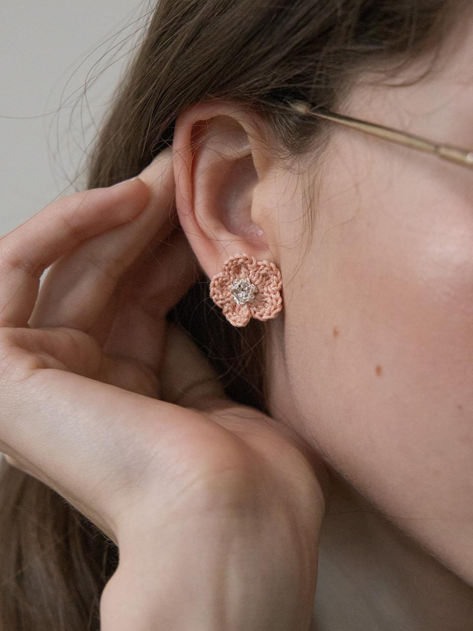 MERRYMOTIVE Pastel Sunshine Knit Flower Earring