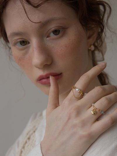 MERRYMOTIVE Pearl Point Drop Chain Surgical Ring
