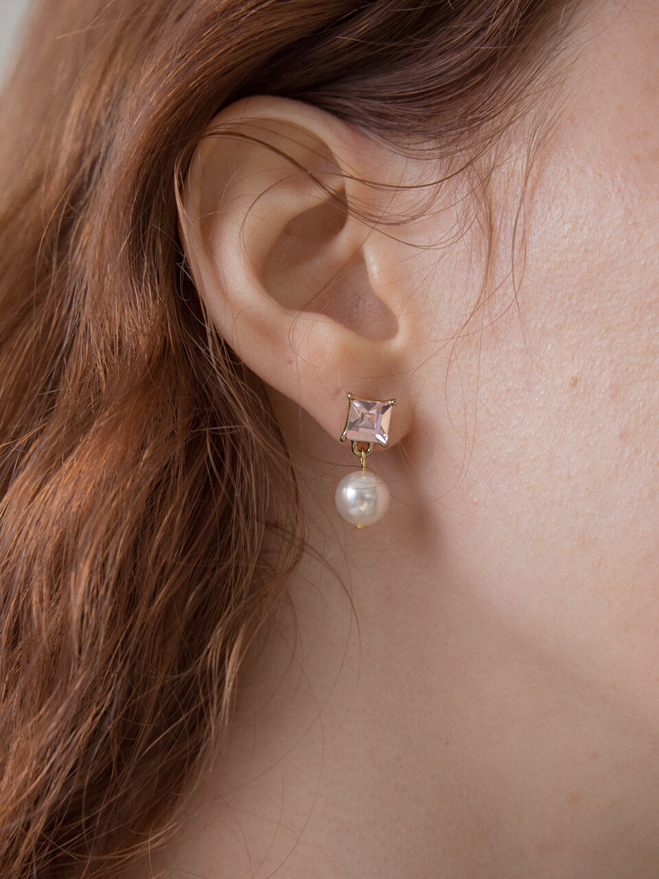 MERRYMOTIVE Pink Crystal And Pearl Drop Earrings