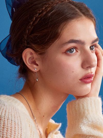 MERRYMOTIVE Small drop cubic surgical earring