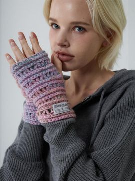 MERRYMOTIVE Wool Blend Handcrafted Fingerless Handwarmer [Pink Sky]