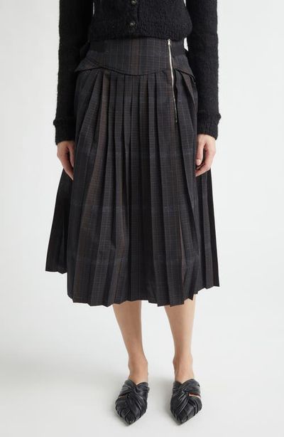 Meruert Tolegen Meruert Tolegen Pleated Plaid Corset Midi Skirt