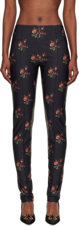 Meryll Rogge Meryll Rogge Black Floral Jersey Leggings