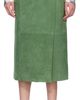 Meryll Rogge Meryll Rogge Green Suede Long Wrap Midi Skirt - 1