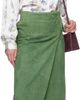 Meryll Rogge Meryll Rogge Green Suede Long Wrap Midi Skirt - 4