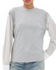 Meryll Rogge Meryll Rogge T-Shirt with Shirting Sleeves Grey Multi - 1