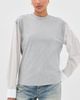 Meryll Rogge Meryll Rogge T-Shirt with Shirting Sleeves Grey Multi - 3