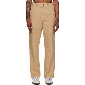 Merz b. Schwanen Merz b. Schwanen Beige Cotton Canvas Straight Leg Trousers