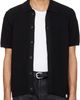 Merz b. Schwanen Merz b. Schwanen Black 1961 Ribbed Cotton Knit Shirt - 1