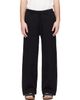 Merz b. Schwanen Merz b. Schwanen Black Authentic Fleece Straight Leg Cotton Sweatpants - 1
