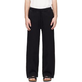 Merz b. Schwanen Merz b. Schwanen Black Authentic Fleece Straight Leg Cotton Sweatpants