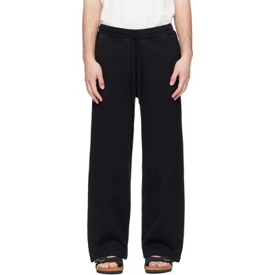 Merz b. Schwanen Merz b. Schwanen Black Authentic Fleece Straight Leg Cotton Sweatpants