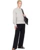 Merz b. Schwanen Merz b. Schwanen Black Authentic Fleece Straight Leg Cotton Sweatpants - 4