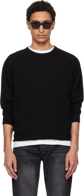 Merz b. Schwanen Merz b. Schwanen Black Lightweight Merino Wool-Cashmere-Silk Sweater
