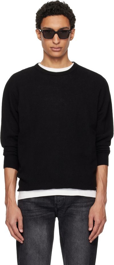 Merz b. Schwanen Merz b. Schwanen Black Lightweight Merino Wool-Cashmere-Silk Sweater