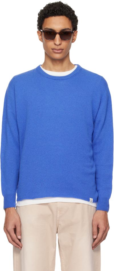 Merz b. Schwanen Merz b. Schwanen Blue Lightweight Merino Wool-Cashmere-Silk Sweater