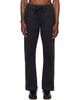Merz b. Schwanen Merz b. Schwanen Gray Cotton Twill Drawstring Worker Trousers - 1