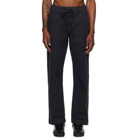 Merz b. Schwanen Merz b. Schwanen Gray Cotton Twill Drawstring Worker Trousers
