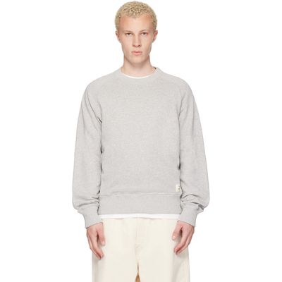 Merz b. Schwanen Merz b. Schwanen Gray Retro Fleece Raglan Cotton Sweatshirt