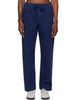 Merz b. Schwanen Merz b. Schwanen Navy Cotton Twill Drawstring Worker Trousers - 1