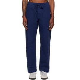 Merz b. Schwanen Merz b. Schwanen Navy Cotton Twill Drawstring Worker Trousers