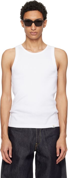 Merz b. Schwanen Merz b. Schwanen White Iconic Ribbed Cotton Tank Top