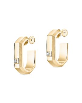 Messika Messika 18K Gold Moderniste Single Pave Diamond Hoop Earring, 0.03 tcw