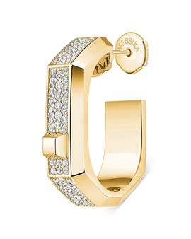 Messika Messika 18K Gold Moderniste Single Pave Diamond Hoop Earring, 0.25 tcw