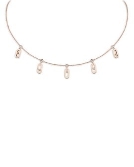 Messika Messika 18K Gold Move Uno Diamond Drop Pendant Adjustable Choker Necklace, 0.20 tcw
