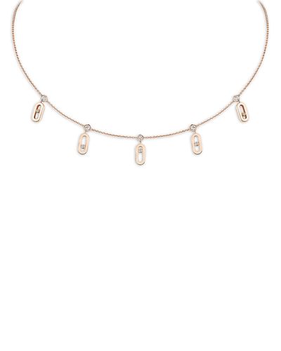 Messika Messika 18K Gold Move Uno Diamond Drop Pendant Adjustable Choker Necklace, 0.20 tcw