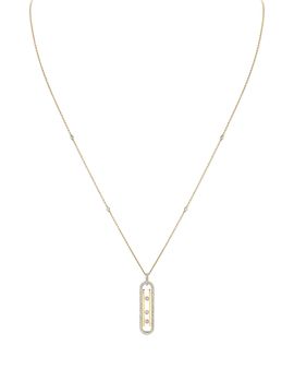 Messika Messika 18K Yellow Gold Move 10th Birthday Diamond Oval Long Pendant Necklace, 31.4