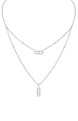 Messika Messika Lucky Move Pavé Diamond Layered Pendant Necklace