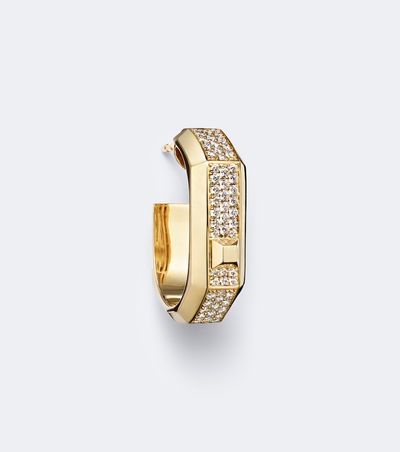 Messika Messika Moderniste 18kt gold single hoop earring with diamonds