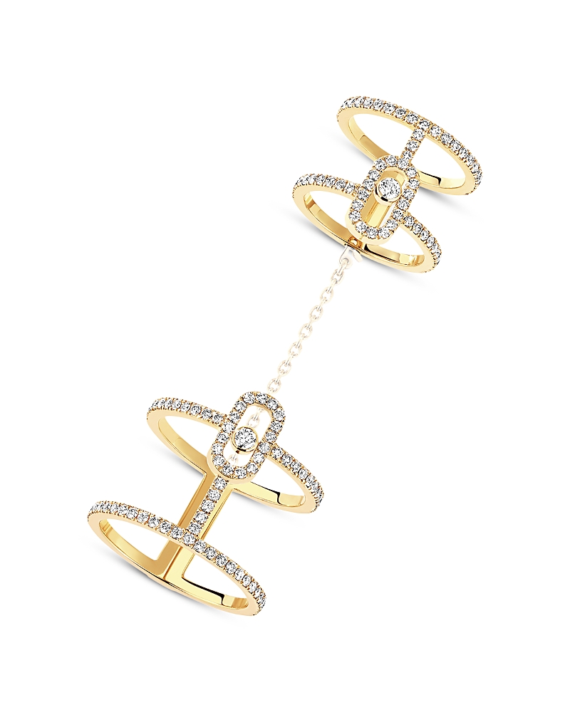 Messika Messika Move Uno Diamond Linked Double Ring in 18K Yellow Gold, 0.95 tcw