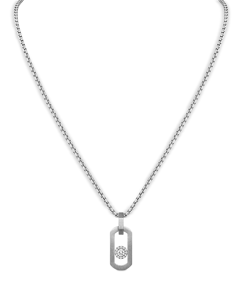 Messika Messika So Move Diamond Link Pendant Necklace in Titanium, 0.29 tcw