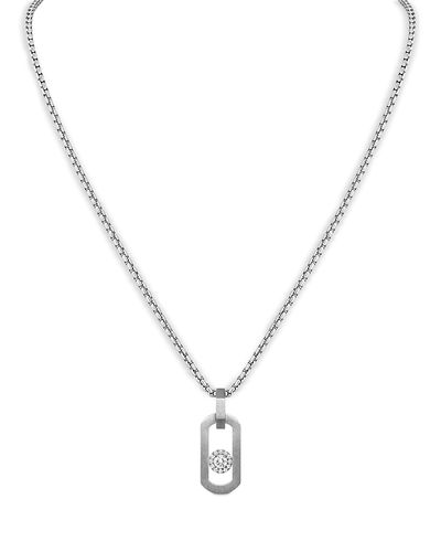 Messika Messika So Move Diamond Link Pendant Necklace in Titanium, 0.29 tcw