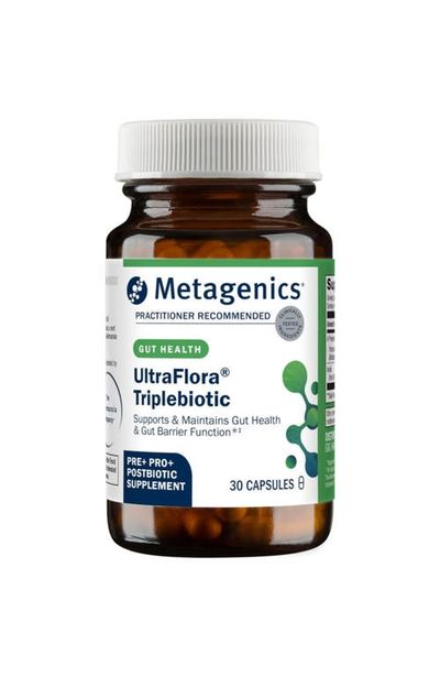 Metagenics Metagenics UltraFlora Triplebiotic Prebiotic Probiotic Postbiotic Gut Health Supplement 30 Capsules