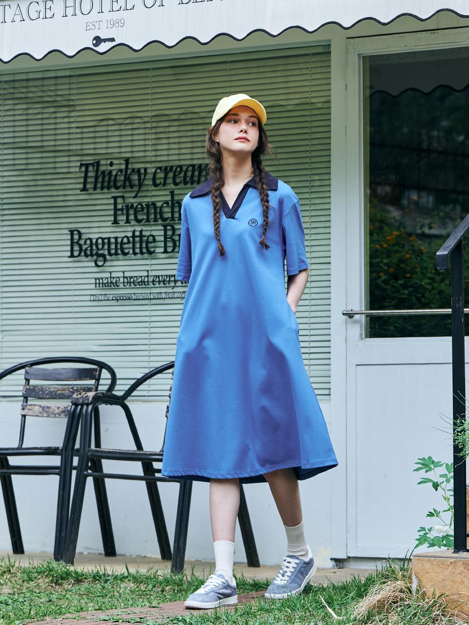 METAPHER Lovely Summer Collar Dress_Blue