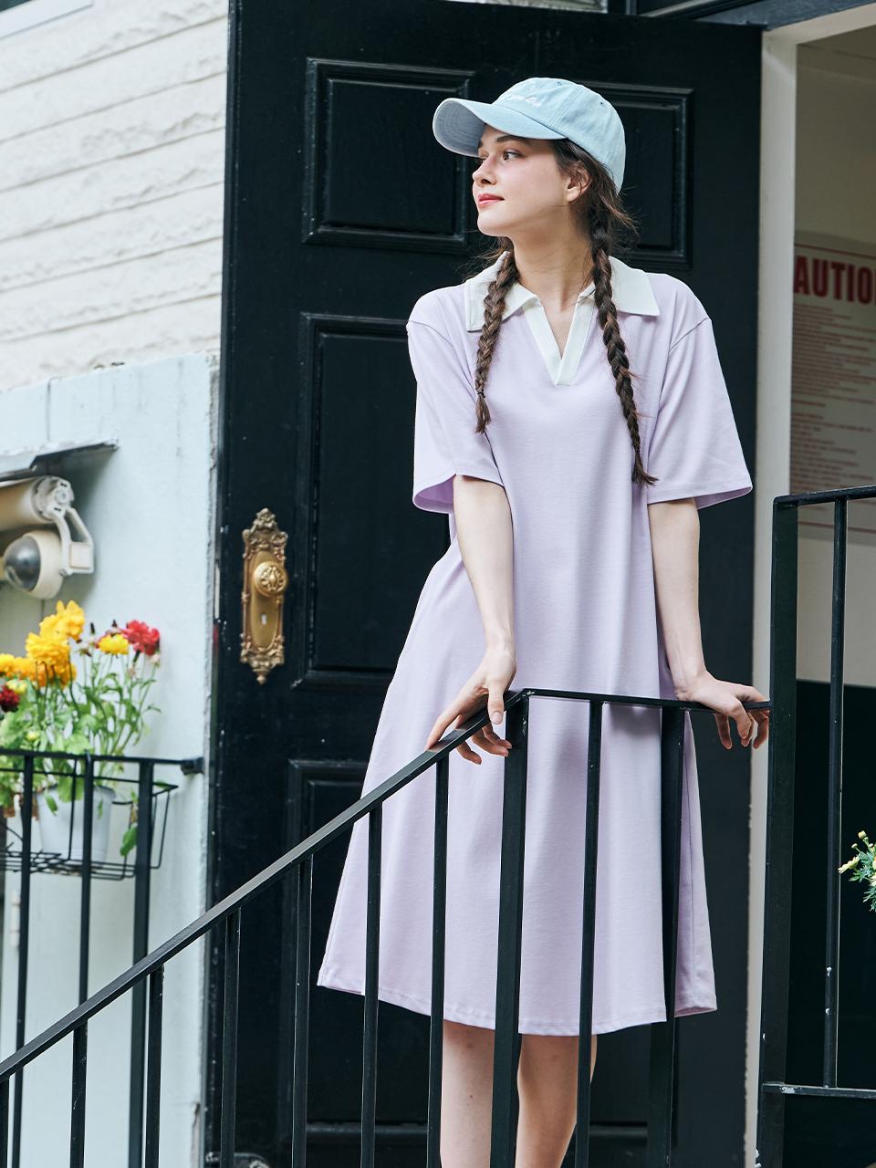 METAPHER Lovely Summer Collar Dress_Lavender