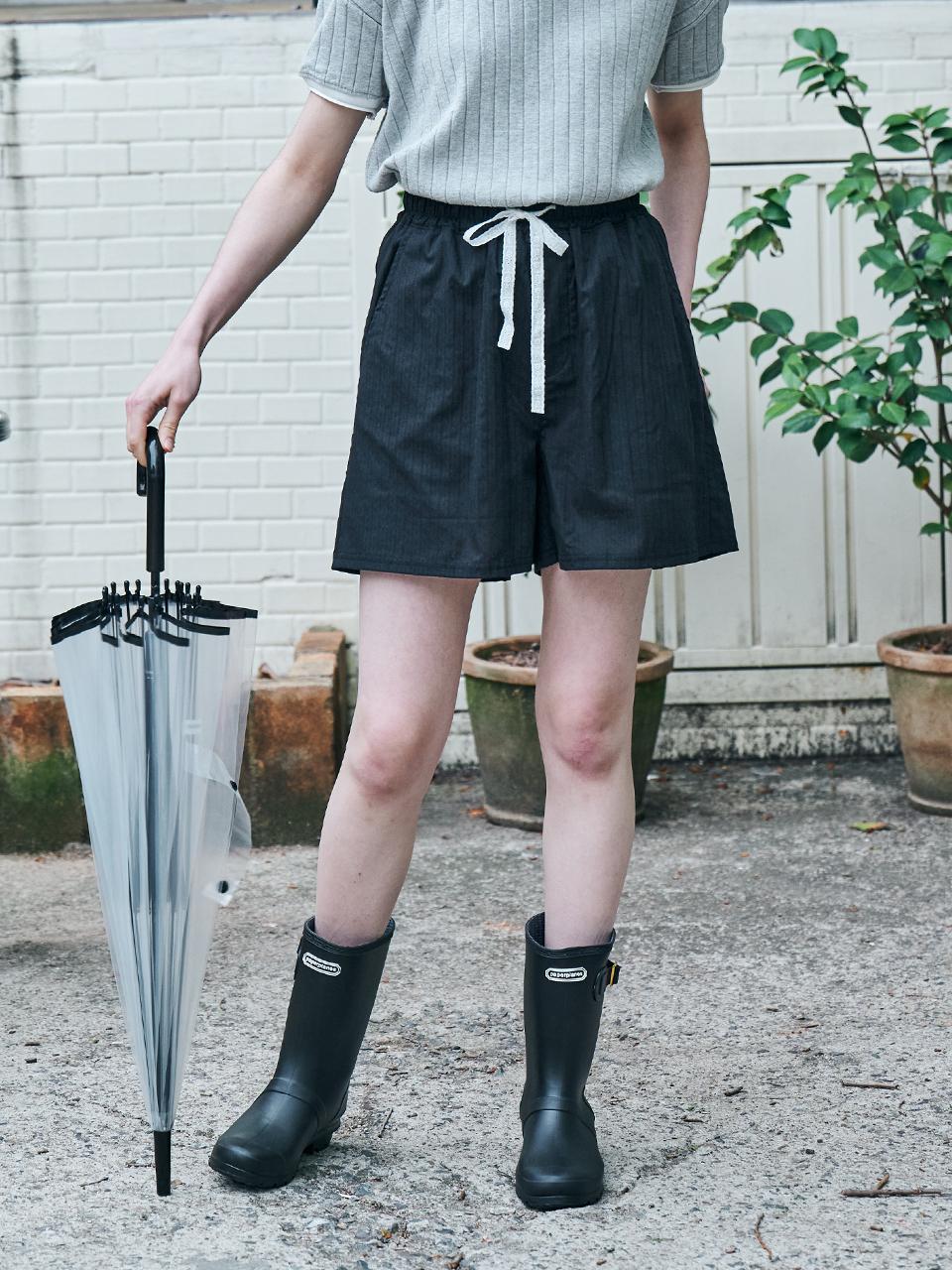 METAPHER MET Lace Wide Shorts_Black