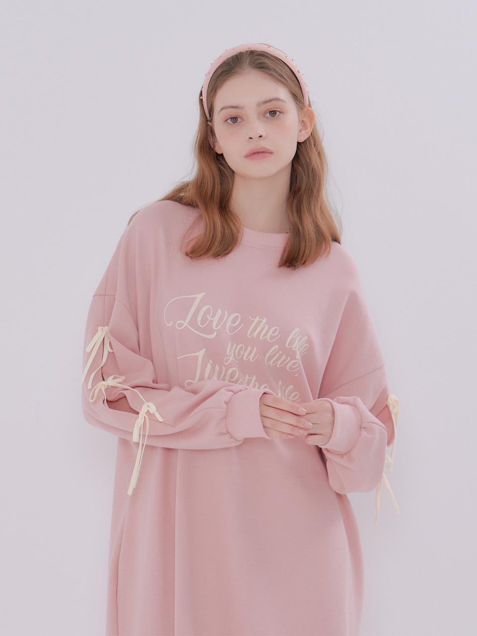 METAPHER MET ribbon one-piece pink